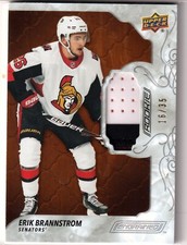  2019-20 UD Engrained Premium Materials Mahogany #92 Erik Brannstrom 16/35