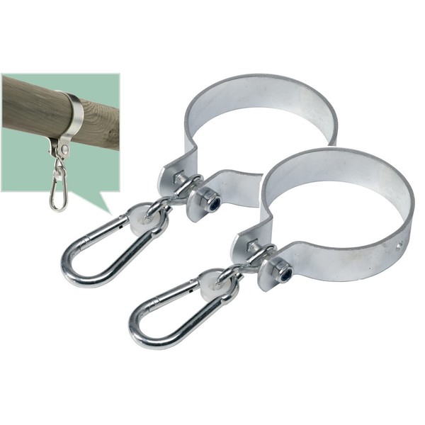 2Er Set Schaukelhaken Manschettenhaken Schaukelschelle Ø 80 Mm Karabinerhaken-image