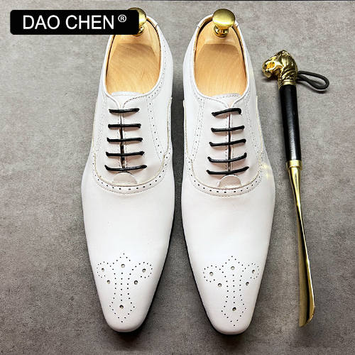 SAOLA Scarpe Oxford Uomo Bianco Nero Brock Lusso Abito Ufficio Business Matrimonio Scarpe