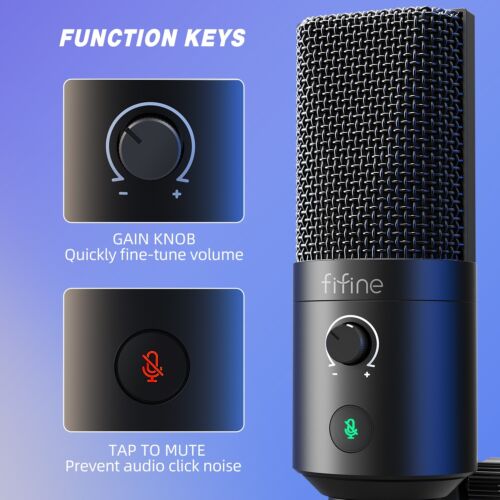 FIFINE Cardioid USB Condenser Microphone for Recording YouTube Video Podcast - Picture 3 of 7
