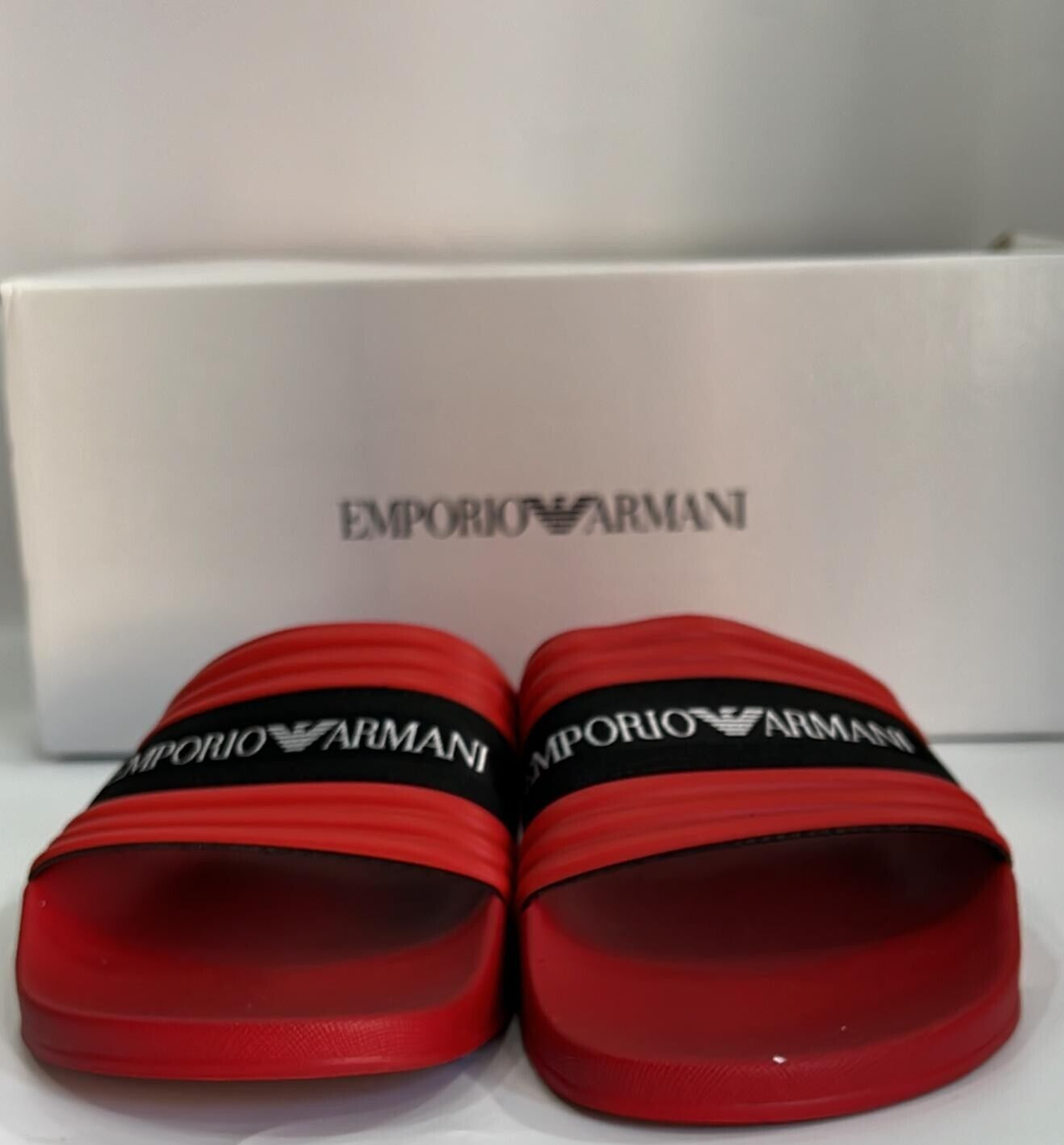 VIP【関税送料無料】希少 EMPORIO ARMANI SANDALS Emporio Armani Sandal Logo Strap Unisex Size EU 39 Red