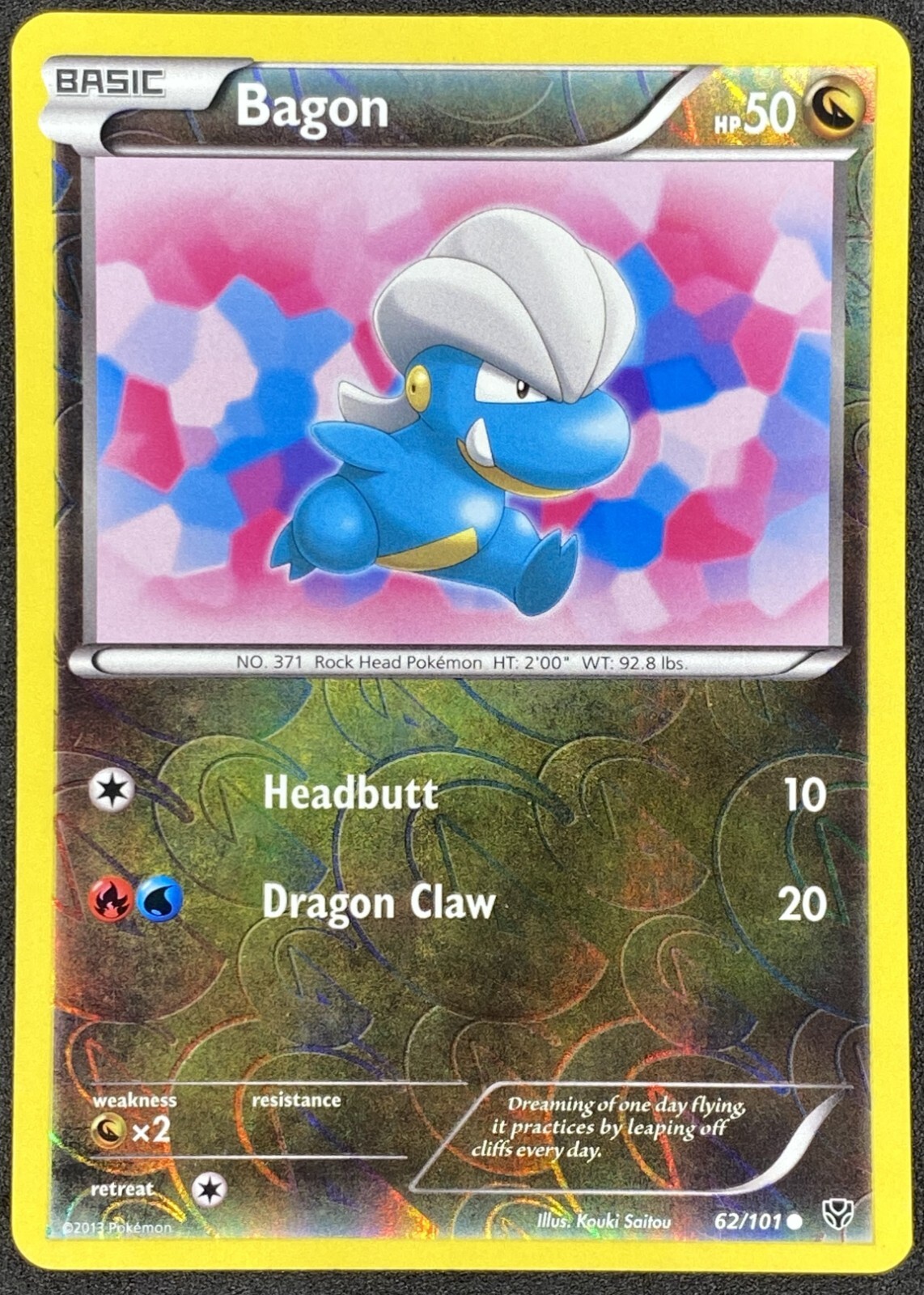 Pokémon Bagon Reverse Holo 62/101 PLB Plasma Blast NM