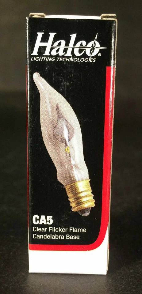 FLICKER FLAME CLEAR LIGHT BULB 3 watt CA-5 15mm CANDELABRA BASE NEW 47072JB - Image 4 of 4