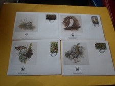 Jersey 1989 WWF Wild Animals Lizard-Frog-Owl-Butterfly 4 FDC First Day Covers
