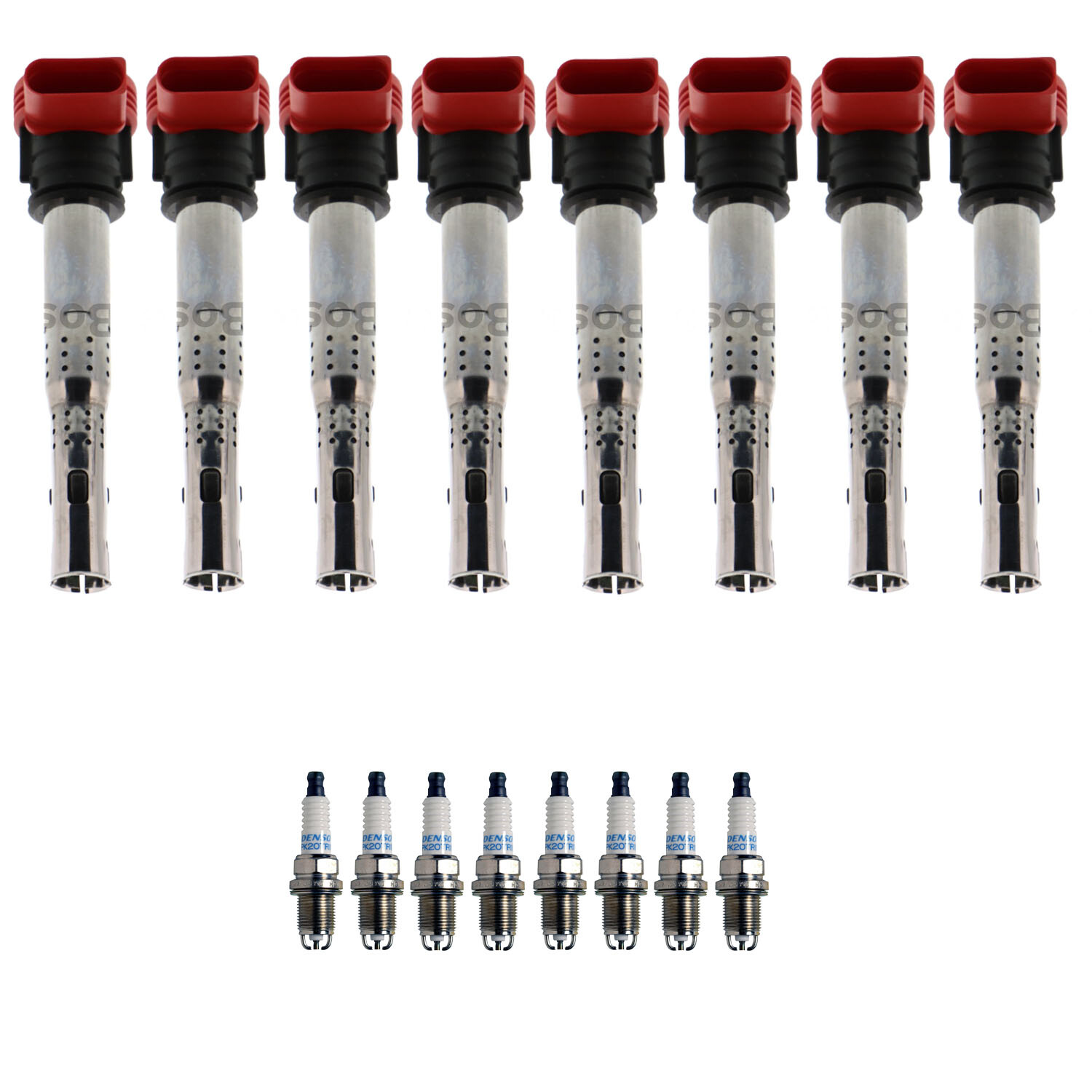 Bosch 8 Ignition Coil Denso 8 Double Platinum Spark Plug Kit For Audi R8 S5 V8
