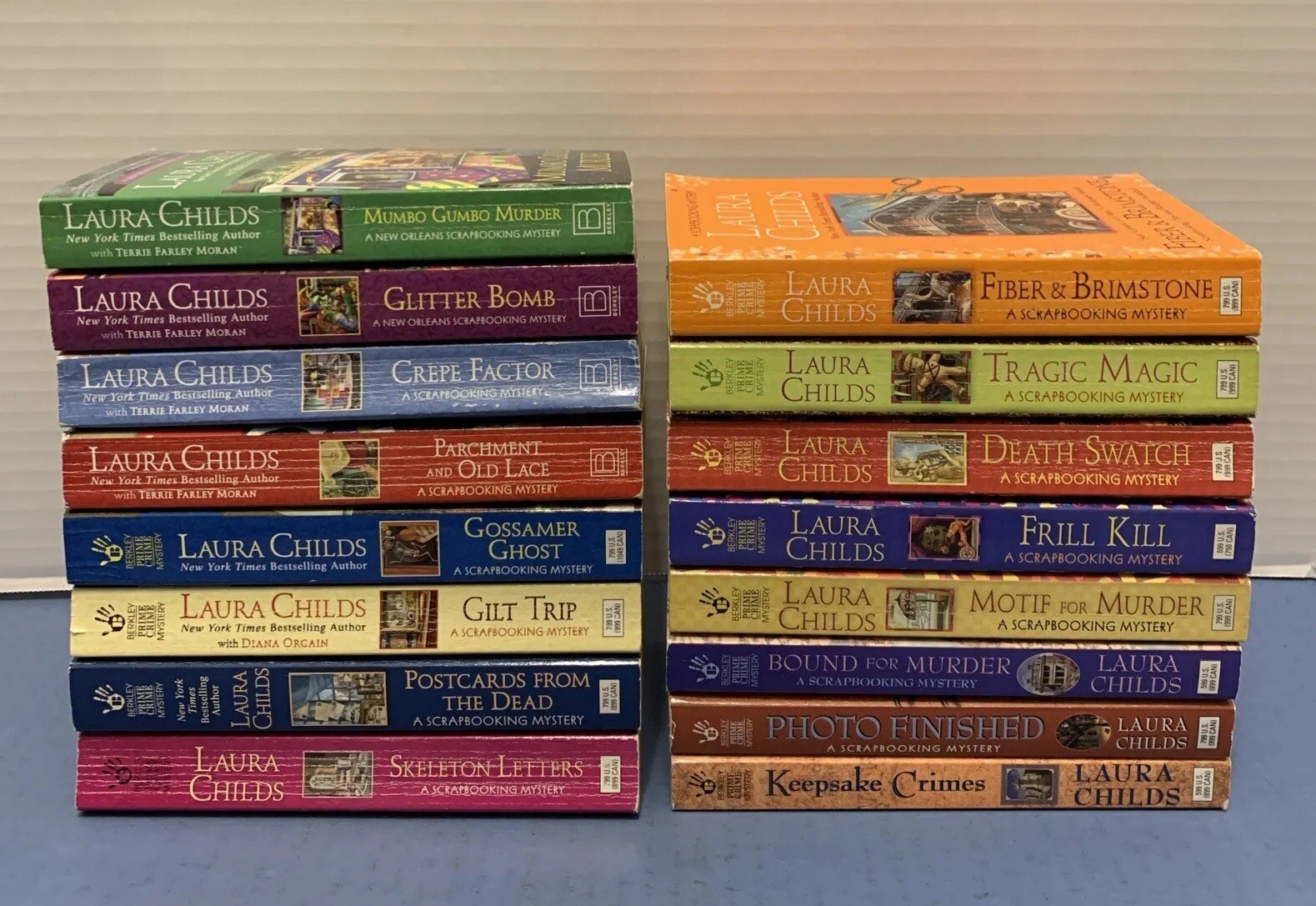 Lot of 16 PB Books Laura Childs Complete SCRAPBOOKING MYSTERY