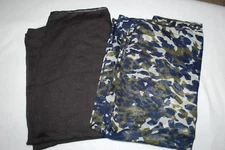 2 LOT INFINITY LOOP SCARF Fashion Cowl SOLID BLACK Navy Blue Beige Green Camo