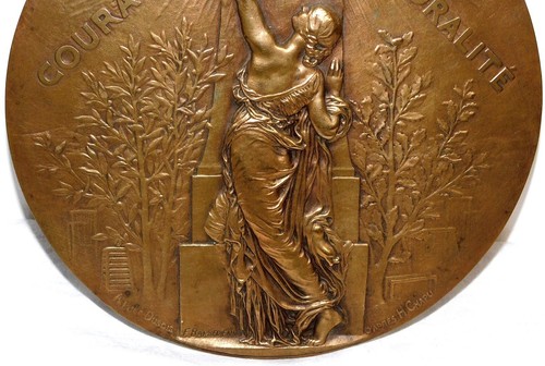 ANCIENNE SCULPTURE BRONZE FEMME ART NOUVEAU BARBEDIENNE SIGNÉE ALPHEE DUBOIS XIX - Imagen 10 de 15