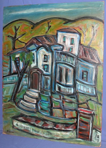 Vintage Expressionist Ölgemälde Landschaft - Bild 5 von 12