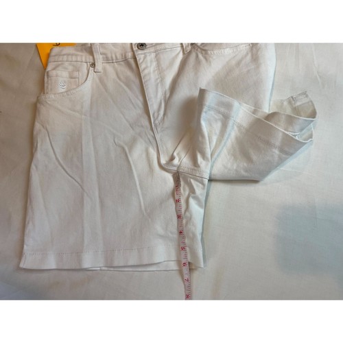 Gloria Vanderbilt Amanda Damenshorts Blumenmuster Denim hoher Bund Tasche weiß Größe 8 - Bild 6 von 11