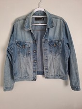 Faded Denim Jacket Womens Blue Button Up Small Luca Vestiti Per L'uomin Used