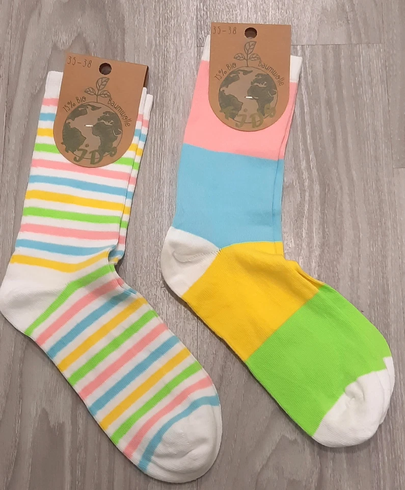 SOCKS 4 FUN Damen Kinder Mädchen Socken breite schmale Streifen bunt 19-22 27-30 35-38 3691