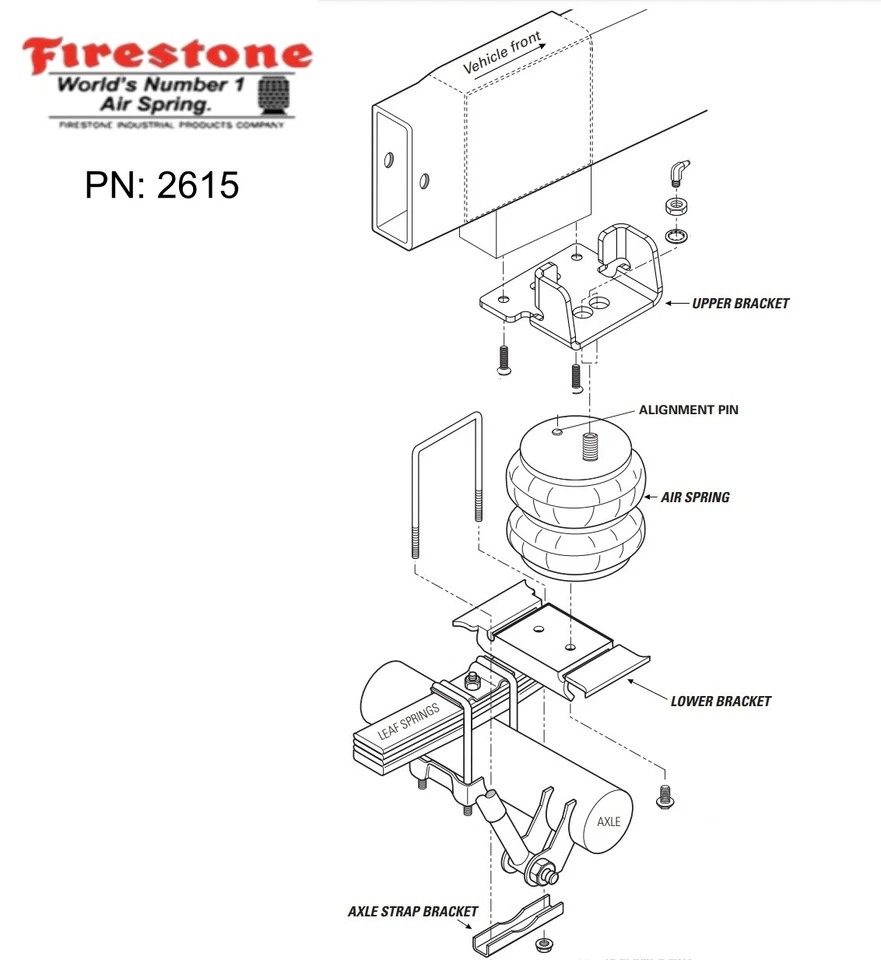 Bolsas de resortes neumáticos traseros Firestone 2615 Ride Rite para Dodge Ram 3500 2013-2025 4x4 Foto 3 de 4