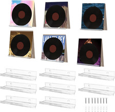 Vinyl Record Holder Storage Wall Mount Shelves, Clear Acrylic CD Rack Record Mus