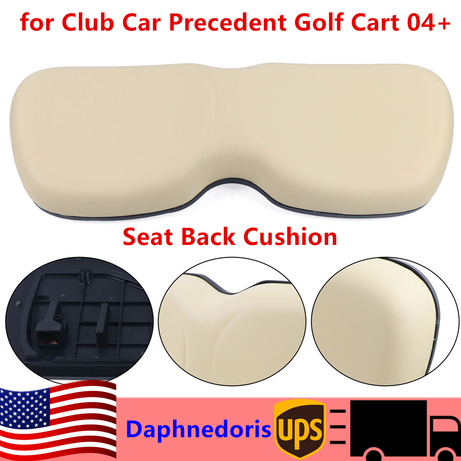 Beige Front Seat Covers Backrest for Club Car Precedent Golf Cart 2004+