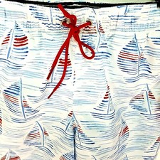 NAUTICA Swim Trunks Shorts Quick Dry SAILBOATS TR9404 Blue Red White Men's NEW 