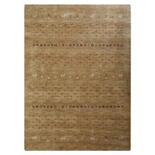 Eco-Friendly Hand Knotted Loom Wool Area Rug Contemporary Gold BBH Homes BBL0058