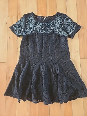 Free People Embroidered Lace Overlay Short Sleeve Mini Dress Women's S | eBay Free People Embroidered Lace Overlay Short Sleeve Mini Dress Women's S | eBay