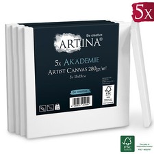 5er Set 15x15cm FSC® Keilrahmen Leinwände Leinwand Malen Künstlerbedarf Maltuch
