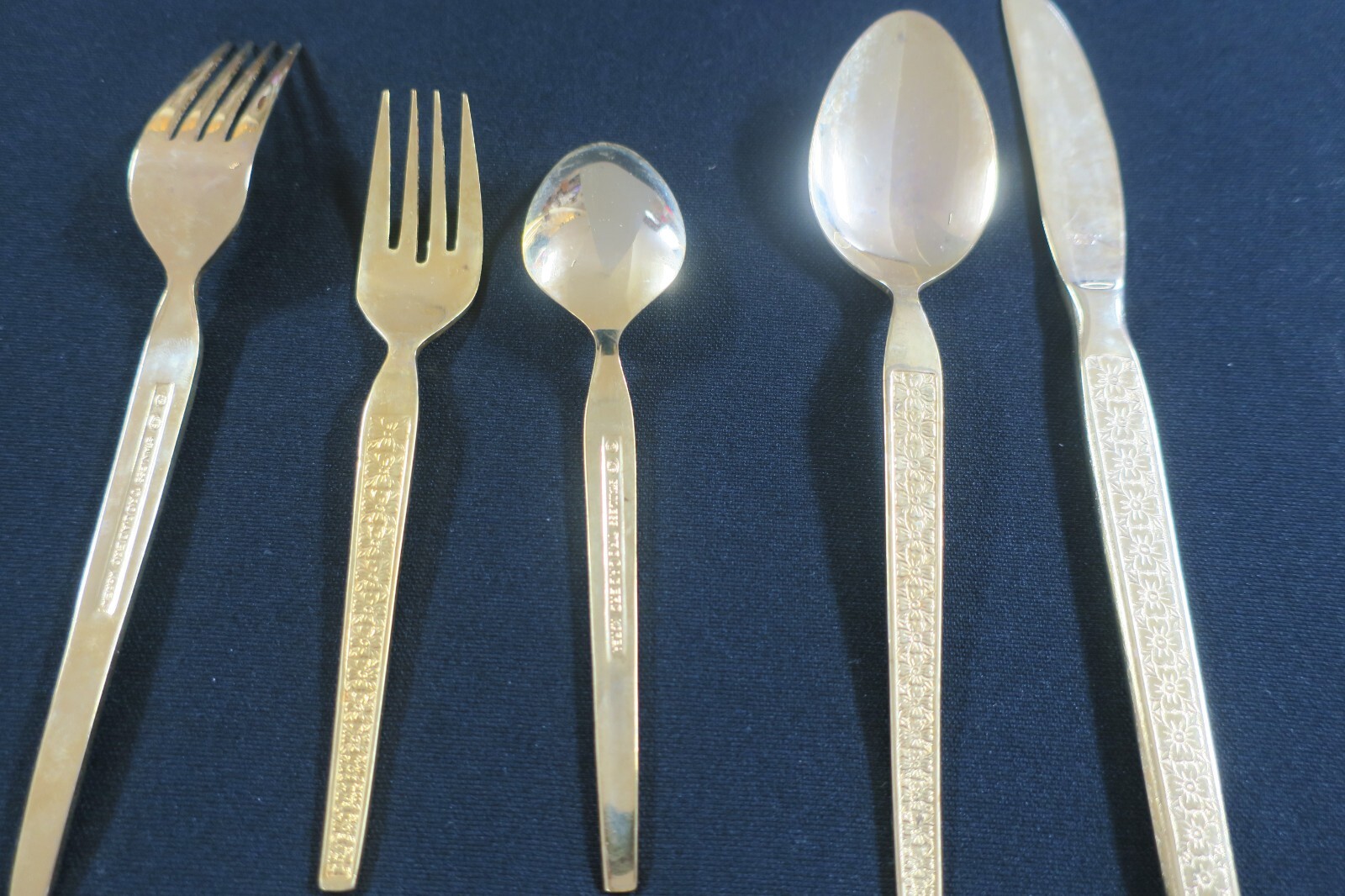 19 Pieces Trocadero Gold Toned Stainless Flatware Silverware Korea eBay