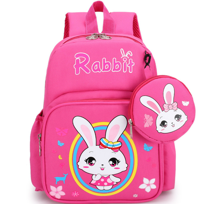 Mochila escolar infantil rabbit con accesorio de monedero waterproof