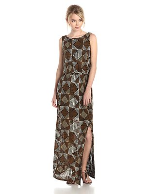 NWT LUCKY BRAND SzXS BATIK DOT DIAMOND SLEEVELESS MAXI DRESS MULTI | eBay