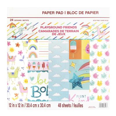 Craft Smith Design-Papierblock 30,4 x 30,4cm (48 Blatt) - Playground Friends
