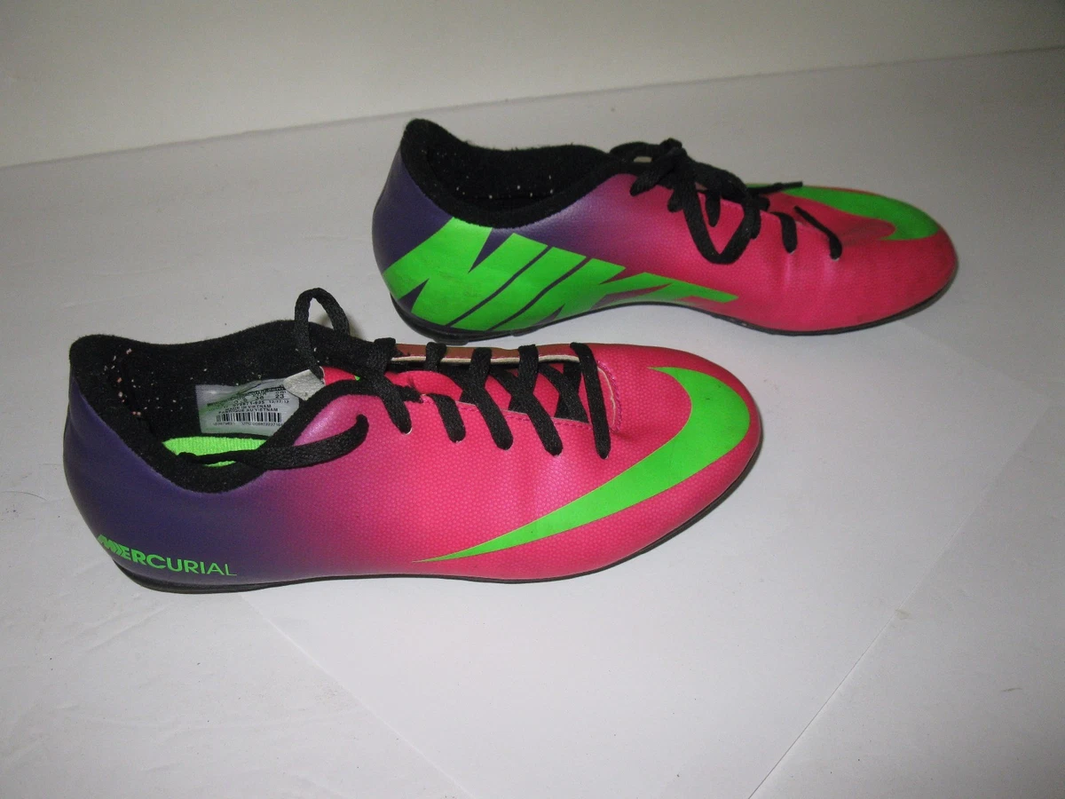Youth Nike Mercurial Vortex FG R Soccer Purple Pink Green 573871 635 4Y
