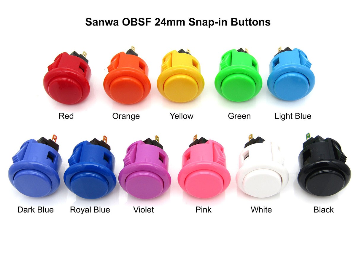 Original Sanwa OBSF-24 Arcade Push Button for MAME Arcade1UP 24mm