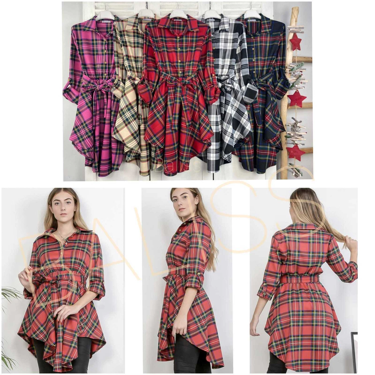 Tartan top shirt dress