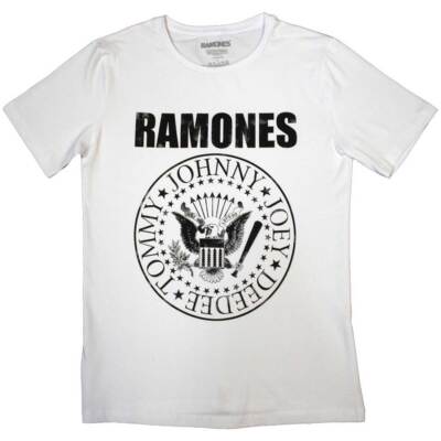 Ramones Presidential Seal Short Sleeve Tee White New