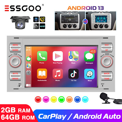 Für Ford Focus Mondeo Transit MK7 Android 14 2+64G Carplay Autoradio GPS Kamera