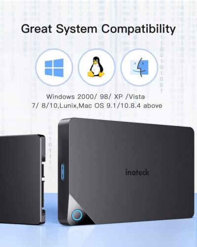 Inateck Festplattengehäuse 2,5" USB 3.0 Gehäuse für 7/ 9,5 mm 2,5" SATA HDD SSD - Bild 5 von 7