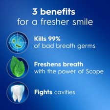 Complete Whitening  Scope, Long Lasting Mint Toothpaste, Triple Pack 3 Coun...
