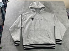 Champion Embroidered Reverse Weave Hoodie Oxford Gray Men's Large Heavyweight