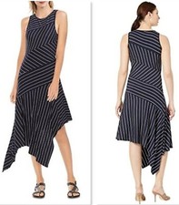 NWT Vince Camuto Striped Asymmetric Maxi Dress