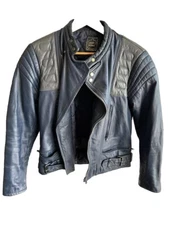 Vintage Blue Leather Mens ECHT LEDER Motorcycle Jacket And Pants Set Size 52