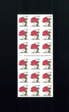 United States 29¢ Red Rose Postage Stamp #2490 Booklet Pane