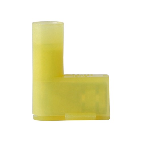 25PCS Yellow Nylon Flag Spade Terminals Right Angle 12-10AWG Crimp Connectors - Picture 3 of 9