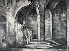 Stewart Carmichael Signed Etching-Palazzo Piccolomini-Tuscany-FREE UK POSTAGE