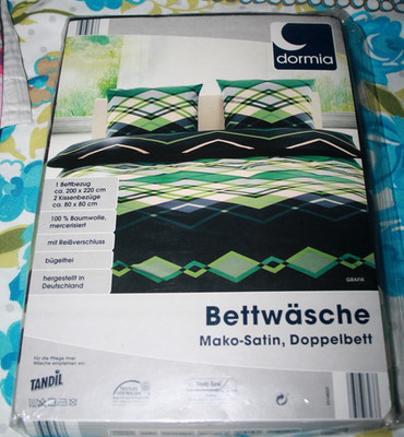 NEU & OVP Dormia Mako- Satin Doppelbett Bettwäsche 200 X 200 / 2 Kissen 80 X 80
