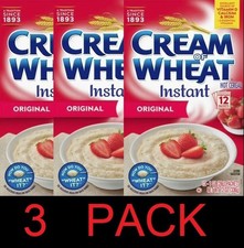 Cream of Wheat Instant ORIGINAL Hot Cereal 12 Packets in 1 Box 12 oz - 3 PACK