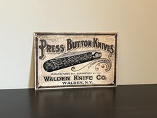 Press Button  Knives  Vintage Style Metal Sign Advertising on The Hot Collector