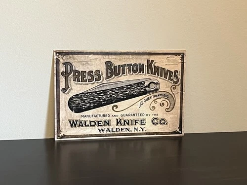 Press Button  Knives  Vintage Style Metal Sign Advertising