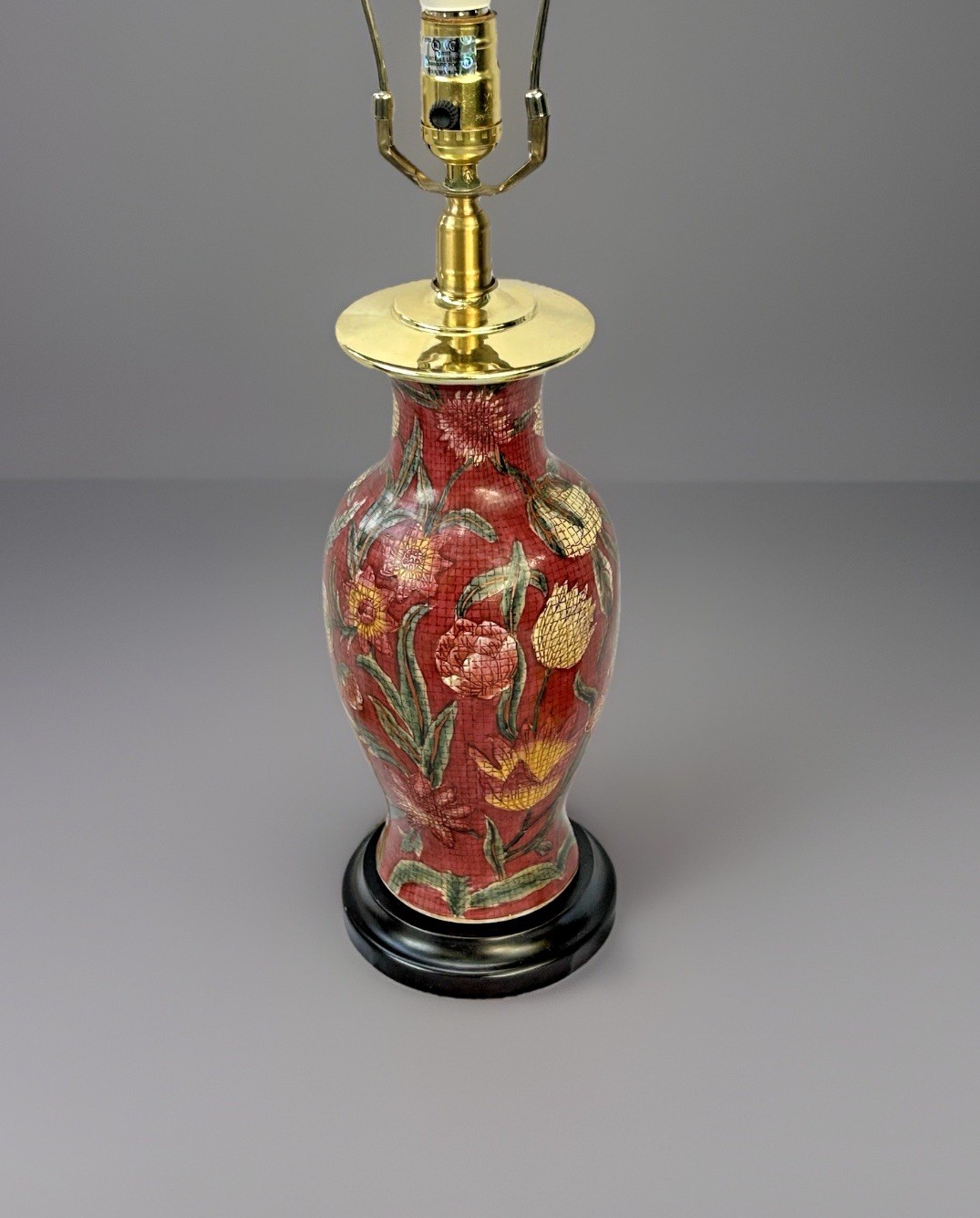 Chinoiserie Porcelain Table Lamp 27.5” Tall Vintage