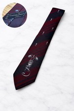 Dominique France Tie Three Crowns Silk France Made Bordeaux Brown Stripe Castle