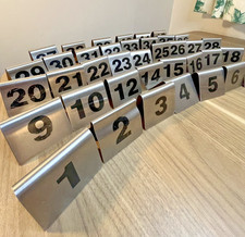 40 Stainless Steel Metal Restaurant Table Card Numbers Double Sided Durable