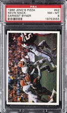 1986 JENO'S PIZZA #42 EARNEST BYNER/KEVIN MACK PSA 8