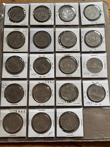 Set of 1968–1987 of Canada Nickel Dollar Coin i/c 1987. 20 Coins $1