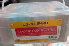 School Smart Sidewalk Chalk In Tub Assorted Colors Pack of 52 Art Homeschool